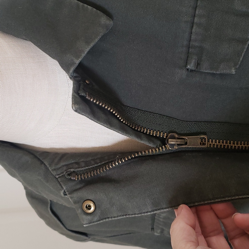 H&M Olive Green Lightweight Utility Field Jacket Oversized Minimalist Size 0P - Picture 10 of 11